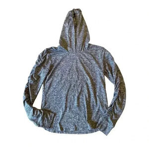 Athleta Girl Heather Gray Ruched Sleeve Hoodie Size XL 14